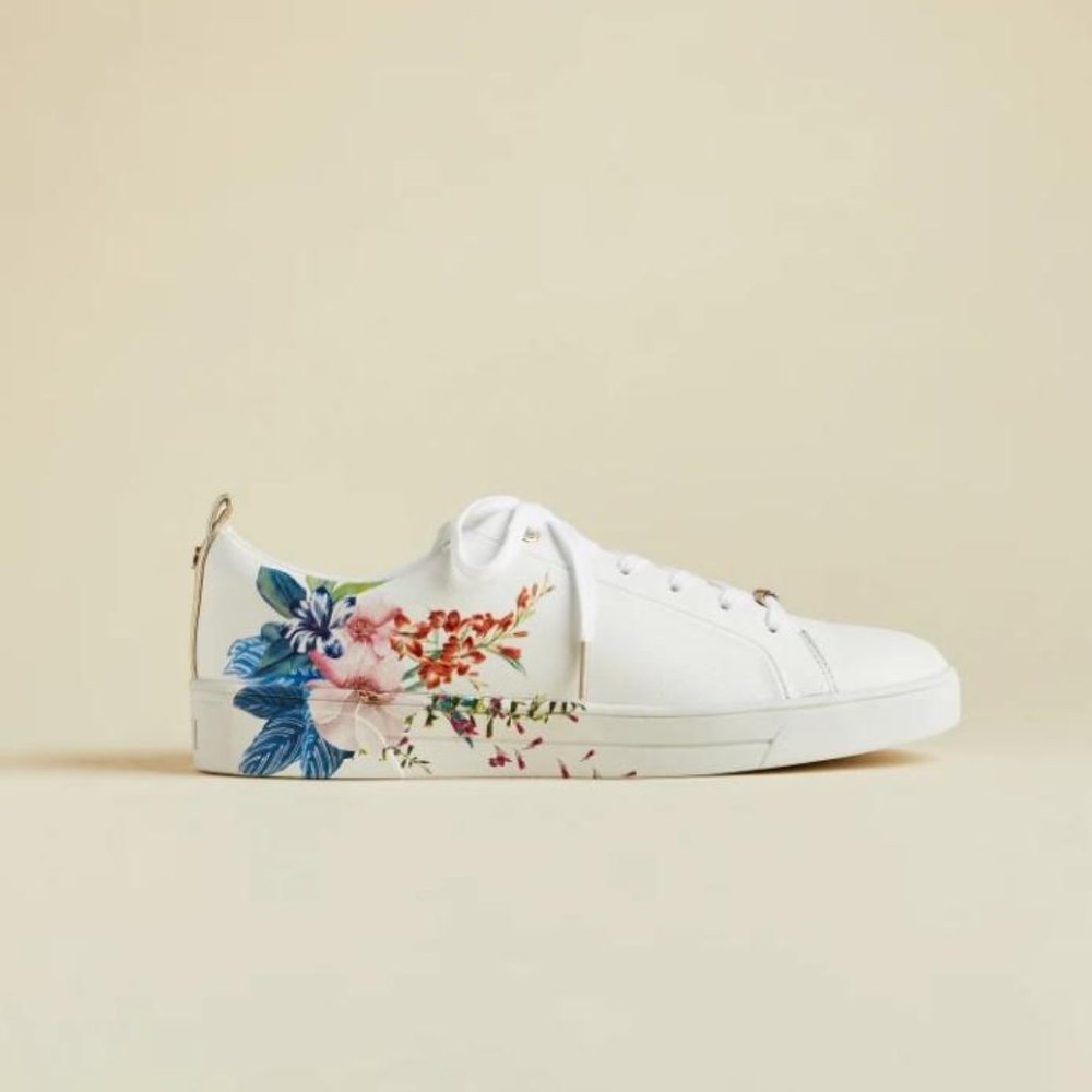Ted Baker London Jaama white floral sneakers